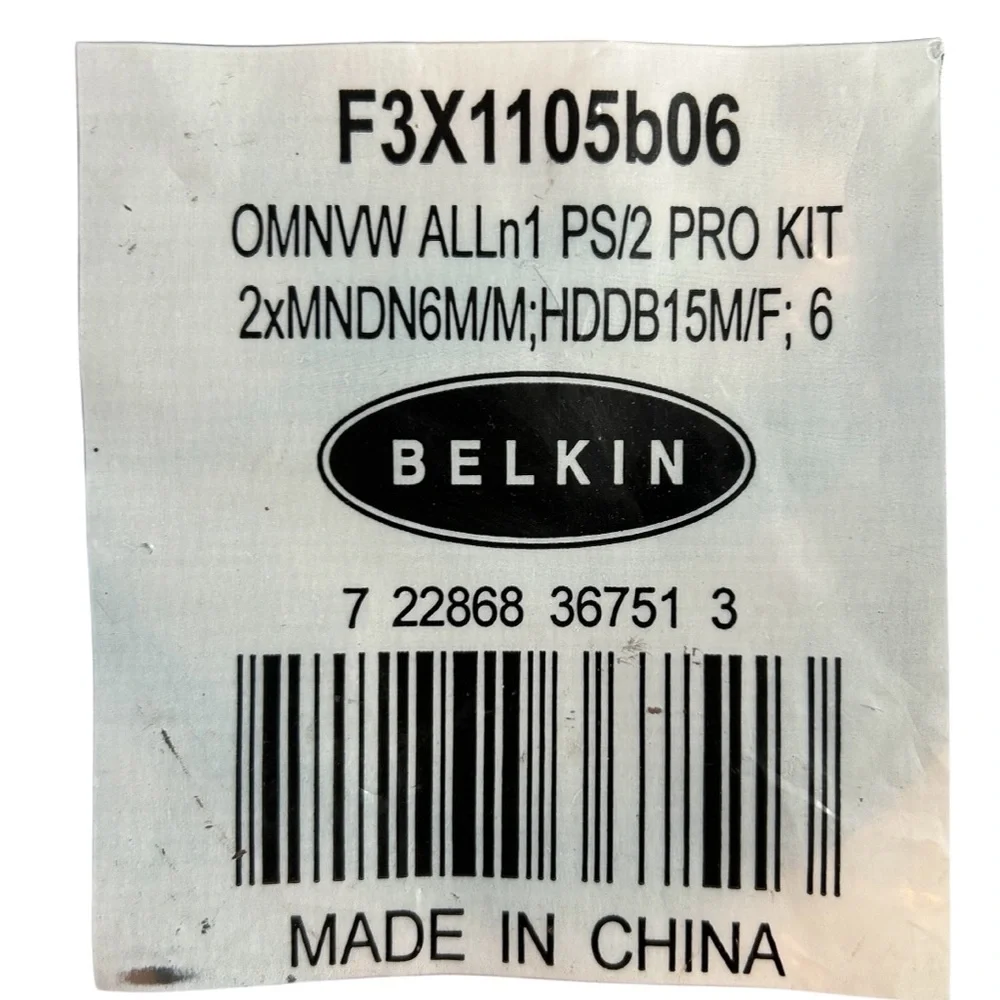 Belkin F3X1105b06 OMNVW ALLn1 PS/2 Pro Kit New Old Stock Factory Sealed